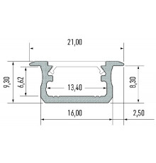 1m LED aluminium profile K1, anodized, black, set with diffuser 1m LED aluminium profile K1, anodized, black, set with diffuser