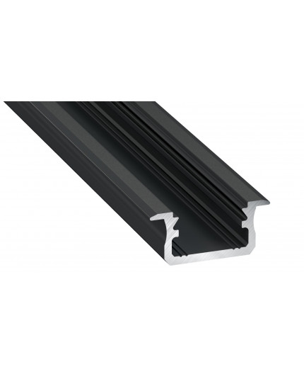 1m LED aluminium profile K1, anodized, black, set with diffuser 1m LED aluminium profile K1, anodized, black, set with diffuser