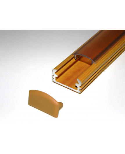 P2 LED profile 2m / 2000mm surface aluminium extrusion, wood pine effect, with diffuser P2 LED profile 2m / 2000mm surface aluminium extrusion, wood pine effect, with diffuser