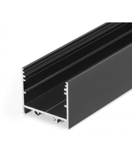 2m LED profile TXL2 (anodized, black) 33mm x 30mm, set with opal cover 2m LED profile TXL2 (anodized, black) 33mm x 30mm, set with opal cover