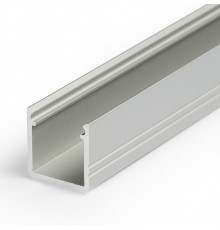 2m LED profile T2 (anodized, silver), 12mm x 12mm, set with cover 2m LED profile T2 (anodized, silver), 12mm x 12mm, set with cover