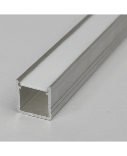 1m LED profile T2 (raw aluminium), 12mm x 12mm, set with cover 1m LED profile T2 (raw aluminium), 12mm x 12mm, set with cover