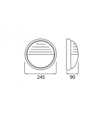 VISTA Wall Bulkhead Light Lamp, ES / E27, max. 60W, IP44, glass cover, decorative eyelid VISTA Wall Bulkhead Light Lamp, ES / E27, max. 60W, IP44, glass cover, decorative eyelid