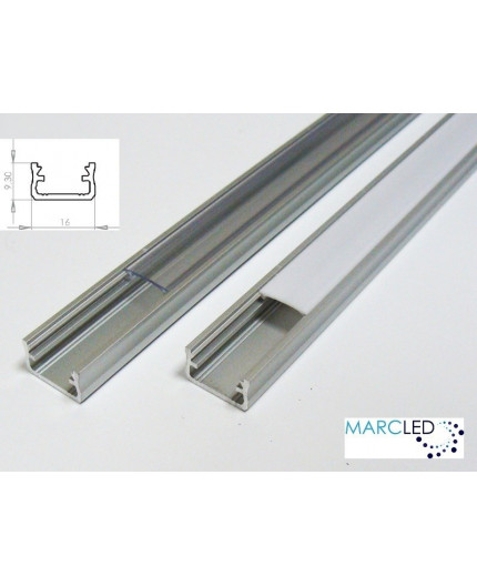 Sample of LED aluminium profile K2 anodized, silver, set with diffuser Sample of LED aluminium profile K2 anodized, silver, set with diffuser