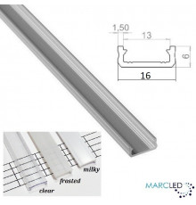Sample of micro LED aluminium profile KL2, anodized, silver, diffuser Sample of micro LED aluminium profile KL2, anodized, silver, diffuser