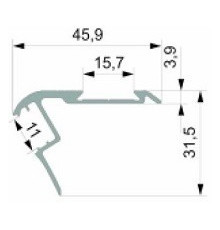 Sample of Bus1 LED step light extrusion anodized ALU silver Sample of Bus1 LED step light extrusion anodized ALU silver