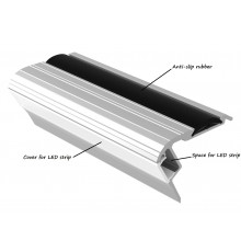 Sample of Bus1 LED step light extrusion anodized ALU silver