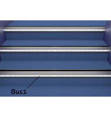 Sample of Bus1 LED step light extrusion anodized ALU silver Sample of Bus1 LED step light extrusion anodized ALU silver