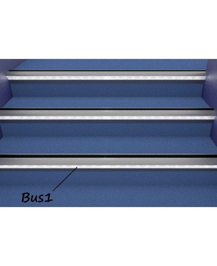 Sample of Bus1 LED step light extrusion anodized ALU silver Sample of Bus1 LED step light extrusion anodized ALU silver