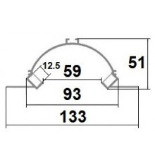 1m Plaster-in LED profile APA2 for ceiling and drywall, with opal cover 1m Plaster-in LED profile APA2 for ceiling and drywall, with opal cover