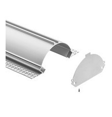 2m Plaster-in LED profile APA2 for ceiling and drywall, set with opal cover 2m Plaster-in LED profile APA2 for ceiling and drywall, set with opal cover