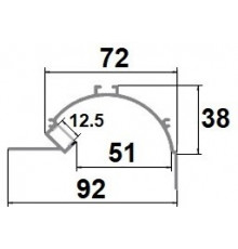 1m Plaster-in LED profile APA1 for ceiling and drywall, with opal cover 1m Plaster-in LED profile APA1 for ceiling and drywall, with opal cover