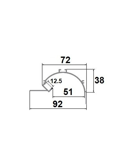 1m Plaster-in LED profile APA1 for ceiling and drywall, with opal cover 1m Plaster-in LED profile APA1 for ceiling and drywall, with opal cover