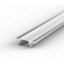 Sample of E1 silver recessed LED aluminium extrusion with diffuser Sample of E1 silver recessed LED aluminium extrusion with diffuser