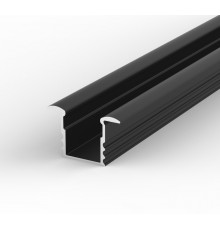 Sample of EH1 black recessed LED aluminium extrusion with diffuser Sample of EH1 black recessed LED aluminium extrusion with diffuser