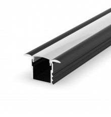 Sample of EH1 black recessed LED aluminium extrusion with diffuser