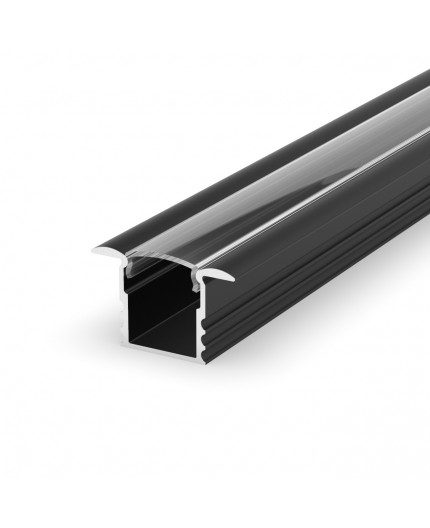 Sample of EH1 black recessed LED aluminium extrusion with diffuser Sample of EH1 black recessed LED aluminium extrusion with diffuser