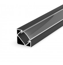 Sample of E3 black painted corner LED aluminium extrusion, diffuser Sample of E3 black painted corner LED aluminium extrusion, diffuser