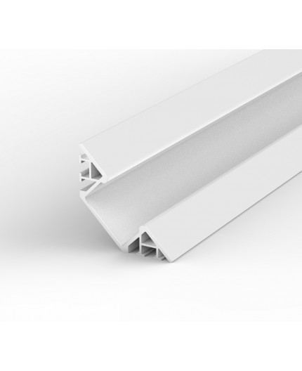 Sample of E3F white Flush 45° Surfaced Corner LED aluminium extrusion Sample of E3F white Flush 45° Surfaced Corner LED aluminium extrusion