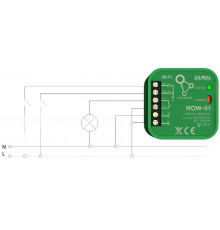 ROW-01 Power socket and lights control module, Wi-Fi 1-channel, Supla ROW-01 Power socket and lights control module, Wi-Fi 1-channel, Supla