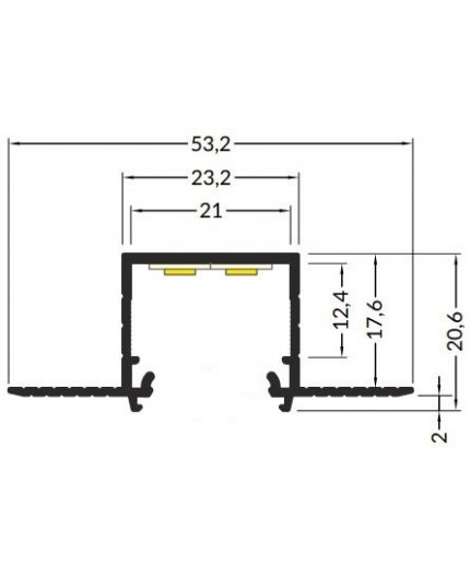 LED profile LINEA-IN20 TRIMLESS EE7F raw alu. LED profile LINEA-IN20 TRIMLESS EE7F raw alu.
