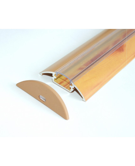 Sample of P4 LED profile, aluminium extrusion, wood pine effect, with diffuser Sample of P4 LED profile, aluminium extrusion, wood pine effect, with diffuser