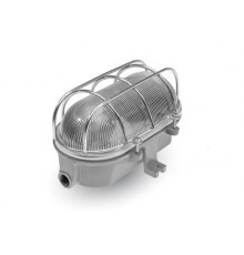 OVAL 200, ES / E27, Bulkhead Light Lamp, IP54, cast iron, steel cage, glass cover